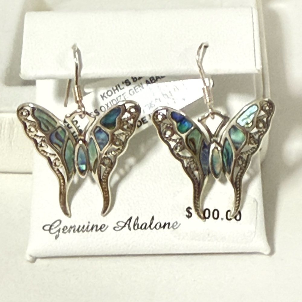 Genuine Abalone Butterfly Earrings